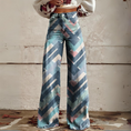 Load image into Gallery viewer, Hendrix Printed Wide Leg Flared Pants Chevron Denim