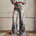 Load image into Gallery viewer, Hendrix Printed Wide Leg Flared Pants Pink Flower Paisley