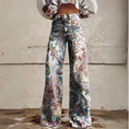 Load image into Gallery viewer, Hendrix Printed Wide Leg Flared Pants Purple Paisley