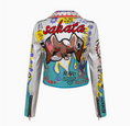 Load image into Gallery viewer, Imani Graphic Faux Leather Motorcycle Jacket.