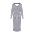 Load image into Gallery viewer, Kyra Midi Sweater Dress Gray front