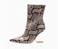 Load image into Gallery viewer, Liza Patent Leather Edgy Blade Shape Metal Heel Boots