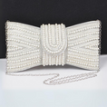 Load image into Gallery viewer, pearl crystal clutch purse for weddings and special occasions