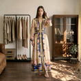 Load image into Gallery viewer, luxury boutique midi dress pastel floral long sleeve