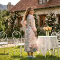 Load image into Gallery viewer, luxury boutique midi dress pastel floral long sleeve bridal party