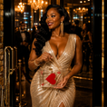 Load image into Gallery viewer, Lumière Rouge Ace Clutch™ | Clear Acrylic Heart Evening Bag