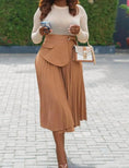 Load image into Gallery viewer, Nicolette A-Line Blazer Accented Pleated Midi Skirt
