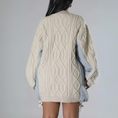 Load image into Gallery viewer, Nikki Oversized Cable-Knit Denim Sweater