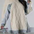 Load image into Gallery viewer, Nikki Oversized Cable-Knit Denim Sweater