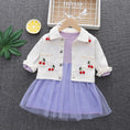 Load image into Gallery viewer, Reese Tulle Dress and Cherry Denim Jacket Combo purple