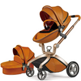 Load image into Gallery viewer, F22 Brown Baby Stroller: 360-Degree Rotating Seat and Reclining Baby Stroller
