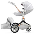 Load image into Gallery viewer, F023 Grey Baby Stroller: 360-Degree Rotating Seat and Reclining Baby Stroller