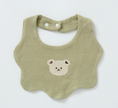 Load image into Gallery viewer, Renee Newborn Bear Bib – a must-have accessory for your little one's mealtime adventures! Made with double-layered pure cotton, this bib offers extra thickness and durability, ensuring a mess-free feeding experience. The adorable baby bear print