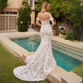 Load image into Gallery viewer, Resonara Fit & Flare Floral Lace Bridal Gown with Removable Skirt