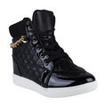 Load image into Gallery viewer, Romeo High Top Wedge Sneaker w/ Gold Chain