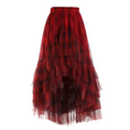 Load image into Gallery viewer, Rythmera Plaid Asymmetric Layered High Low Tulle Skirt