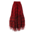 Load image into Gallery viewer, Rythmera Plaid Asymmetric Layered High Low Tulle Skirt