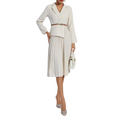 Load image into Gallery viewer, Sahar Women Blazer Pleated Dress with Genius Leather Belt