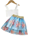 Load image into Gallery viewer, Sasha Floral Tulle Skirt 2 Piece Set 1 Dreamy Floral Top and 1 Flowy Tulle Skirt - the perfect combo for a springtime fashion statement