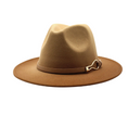 Load image into Gallery viewer, Shelby Two-Color Thick Felt Jazz Hat Caramel