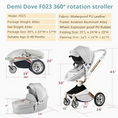 Load image into Gallery viewer, F023 Grey Baby Stroller: 360-Degree Rotating Seat and Reclining Baby Stroller