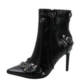 Load image into Gallery viewer, Tallia Women Metal Studded Zipper Tassel Booties