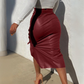 Load image into Gallery viewer, Tatiana Faux Leather Pencil Hi-Low Midi Skirt