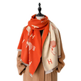 Load image into Gallery viewer, Tempestra Equestrian Orange/Cream Stable Reversible Shawl Wrap