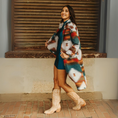 Load image into Gallery viewer, Tenille Blue Teal Aztec Button Down Coat
