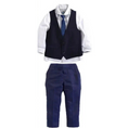 Load image into Gallery viewer, Ethan Navy 3 Piece Toddler Waistcoat Set