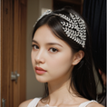 Load image into Gallery viewer, Valoria Crystal Wedding Headband, Bridal Bridesmaid Silver Headwear