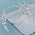 Load image into Gallery viewer, Valoria Crystal Wedding Headband, Bridal Bridesmaid Silver Headwear