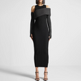Load image into Gallery viewer, Vareela Off-Shoulder Slimming Knitted Maxi Dress