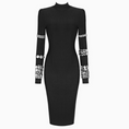 Load image into Gallery viewer, Velka Studded Long Sleeve Mock Neck Knit Dress