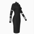 Load image into Gallery viewer, Velka Studded Long Sleeve Mock Neck Knit Dress