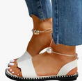 Load image into Gallery viewer, Kenya Open Toe Pearl and Gold Sandals Flats Ankle Metallic Ring Slides Comfort Walking Shoes