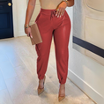 Load image into Gallery viewer, Ianthe Women's Solid Color Faux Leather Drawstring Pants