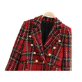 Load image into Gallery viewer, Nyxia Women's Tartan Double Breasted Wool Blazer