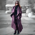 Load image into Gallery viewer, Yasmin Women's Autumn Purple Cashmere Blend Asymmetric Coat