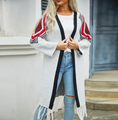 Load image into Gallery viewer, Yazmine Color Block Tassel Cardigan Sweater