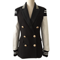 Load image into Gallery viewer, Zaza Faux Leather Contrast Baseball Blazer