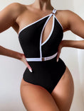 Load image into Gallery viewer, Roxy Women's One-Piece One Shoulder Solid Color Belt Backless Swimsuit