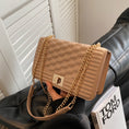 Load image into Gallery viewer, Chantel Embossed Striped Locket Buckle Rhombus Chain Shoulder Bag