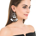 Load image into Gallery viewer, Tandis Metallic Sequined Earrings Bohemian Circle Pierce & Clip-on
