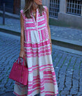 Load image into Gallery viewer, Khloe Women's Ethnic Boho Print V-Neck Sleeveless Tiered Maxi Dress