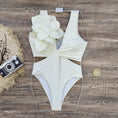Load image into Gallery viewer, Marilyn One-piece Heavy Industry Line Pressing Flower High Waist Swimsuit