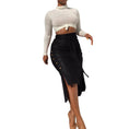 Load image into Gallery viewer, Tatihanna Faux Leather Pencil Bodycon Hi-Low Midi Skirt