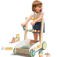 Load image into Gallery viewer, Wooden Baby Push Walker Toy with Blocks Learning Walker Toddler