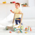 Load image into Gallery viewer, Wooden Baby Push Walker Toy with Blocks Learning Walker Toddler