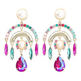 Load image into Gallery viewer, Leilani Women's Alloy Diamond And Pearl Chandelier Earrings